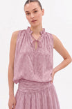 Faye Ruffle Neck Tie Sleeveless Top