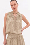 Faye Ruffle Neck Tie Sleeveless Top