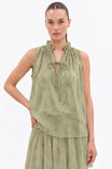 Faye Ruffle Neck Tie Sleeveless Top