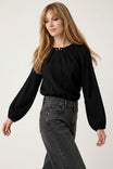 Raglan Sleeve Textured Blouse
