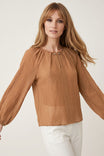 Raglan Sleeve Textured Blouse