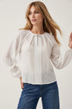 Raglan Sleeve Textured Blouse