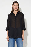 Back Yoke Detail Oversized Blouse