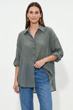 Back Yoke Detail Oversized Blouse