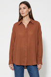 Back Yoke Detail Oversized Blouse