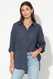 Back Yoke Detail Oversized Blouse