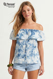 Off Shoulder Tie Dye Blouse