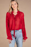 Shirred Peasant Blouse