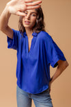 Highlow Collar Satin Blouse