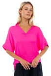 Highlow Collar Satin Blouse