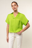 Highlow Collar Satin Blouse