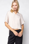 Highlow Collar Satin Blouse