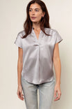 Drop Shoulder Blouse In Crinkle Satin