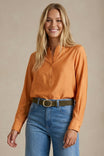 Band Collar Blouse With Half-placket