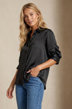 Pleated Short Sleeve Linen Blouse