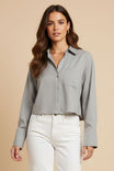 Effortless Woven Button-front Blouse