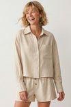 Effortless Woven Button-front Blouse
