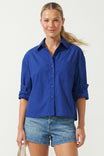Rolled Sleeve Button Up Blouse