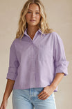 Rolled Sleeve Button Up Blouse