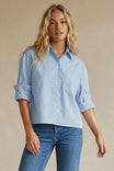 Rolled Sleeve Button Up Blouse
