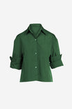 Rolled Sleeve Button Up Blouse
