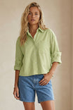 Rolled Sleeve Button Up Blouse
