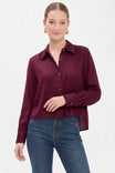 Blanket-stitch Cuff Button Up Blouse