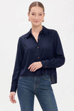 Blanket-stitch Cuff Button Up Blouse