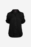 Pinned Short Sleeve Relaxed Blouse