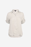 Pinned Short Sleeve Relaxed Blouse