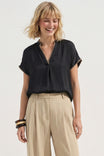 Whipstitch Drop Shoulder Regular Blouse