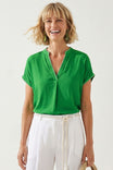 Whipstitch Drop Shoulder Regular Blouse