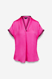 Whipstitch Drop Shoulder Regular Blouse