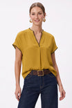 Whipstitch Drop Shoulder Regular Blouse
