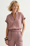Whipstitch Drop Shoulder Regular Blouse