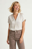 Whipstitch Drop Shoulder Regular Blouse