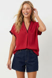 Whipstitch Drop Shoulder Regular Blouse