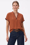 Whipstitch Drop Shoulder Regular Blouse