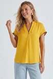 Whipstitch Drop Shoulder Regular Blouse