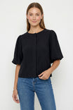 Puff Sleeve Button Up Blouse