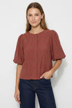 Puff Sleeve Button Up Blouse
