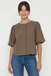 Puff Sleeve Button Up Blouse