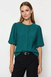Puff Sleeve Button Up Blouse