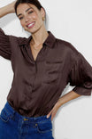 Oversized Long Sleeve Button Up Blouse