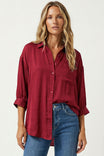 Oversized Long Sleeve Button Up Blouse