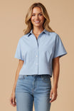 Tailored Taffeta Short Sleeve Blouse