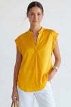 Relaxed Cap Sleeve Satin Blouse