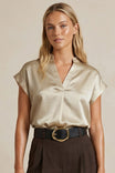 Relaxed Cap Sleeve Satin Blouse