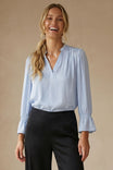 V-neck Blouse With Flared Cuffs