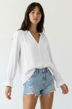V-neck Blouse With Flared Cuffs